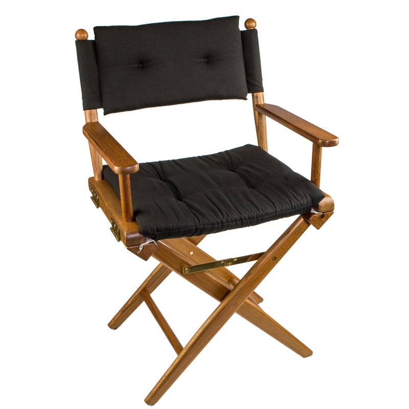 WhitecapTeak Directors Chair wBlack Cushion Wayfair